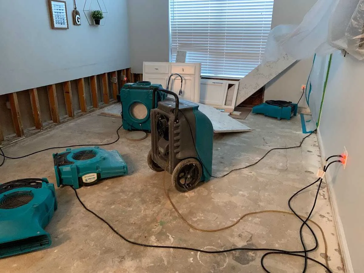 Dehumidifier in flood-cut room for Water Extraction & Removal in Roosevelt